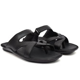 Country Maddox black leather slippers for men, designed for comfort and style